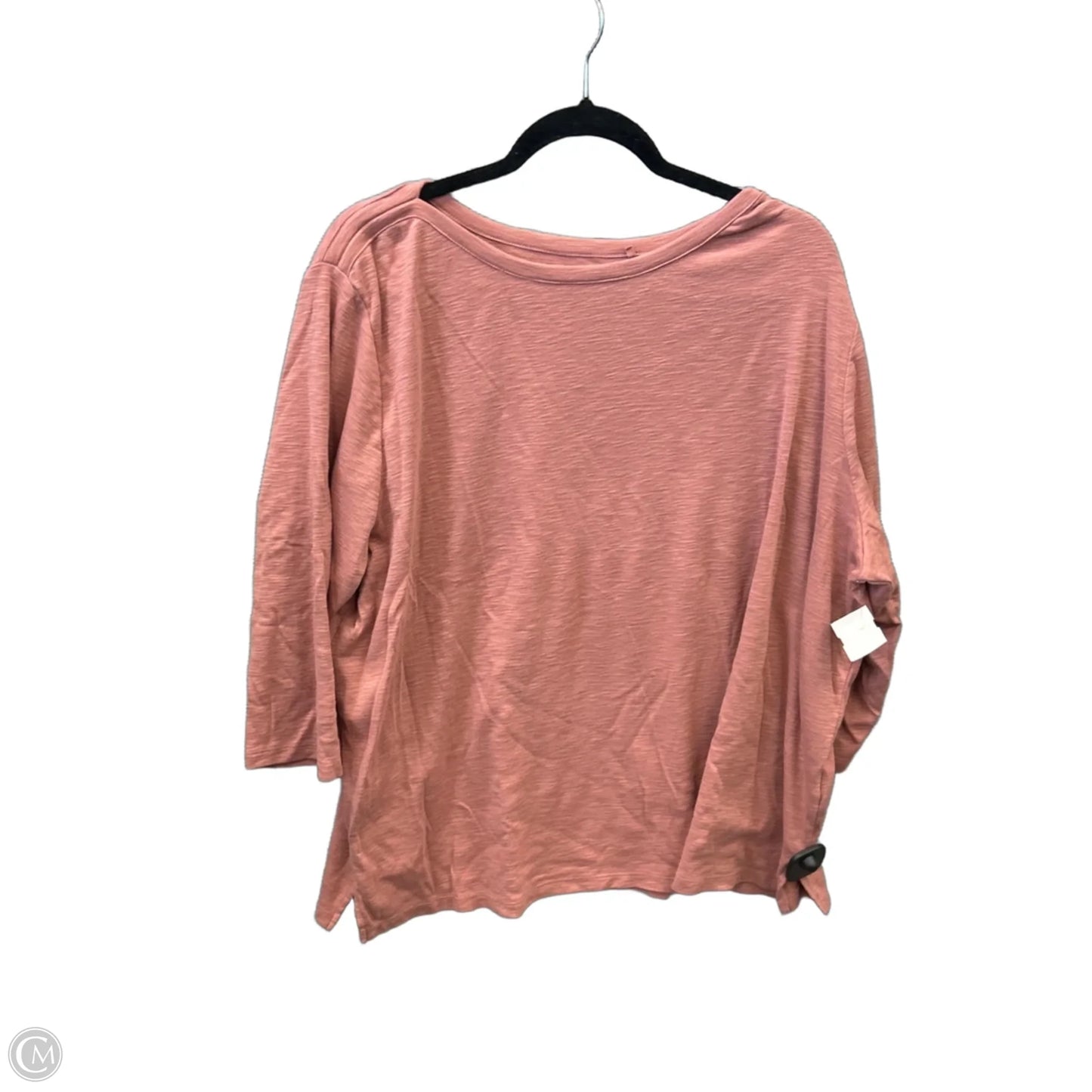 Top 3/4 Sleeve Basic By Kirkland In Pink, Size: 2x