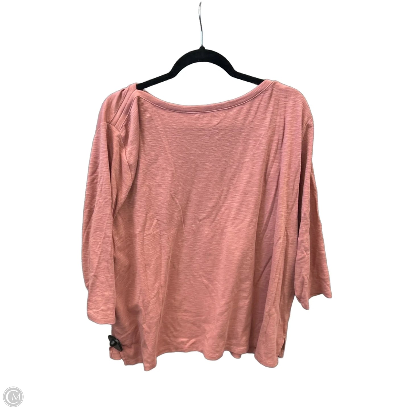 Top 3/4 Sleeve Basic By Kirkland In Pink, Size: 2x