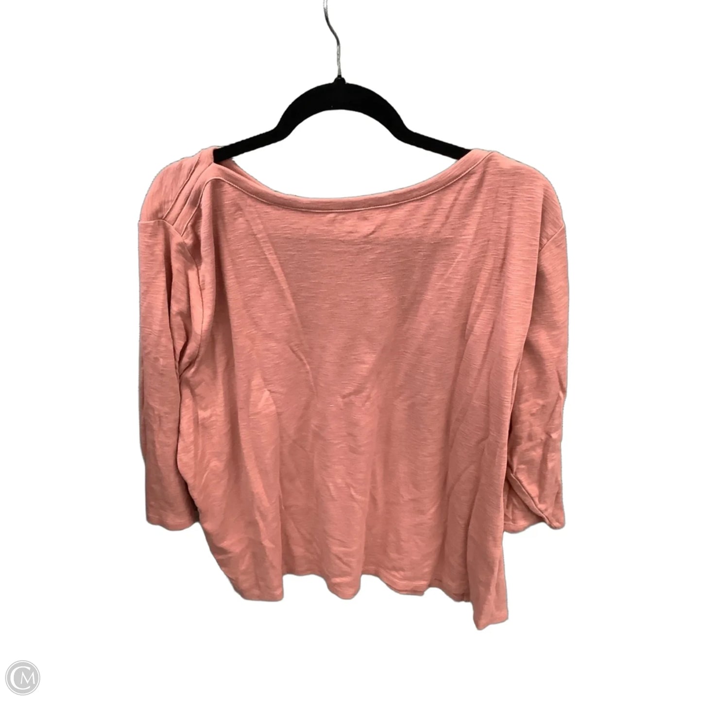 Top 3/4 Sleeve Basic By Kirkland In Pink, Size: 2x