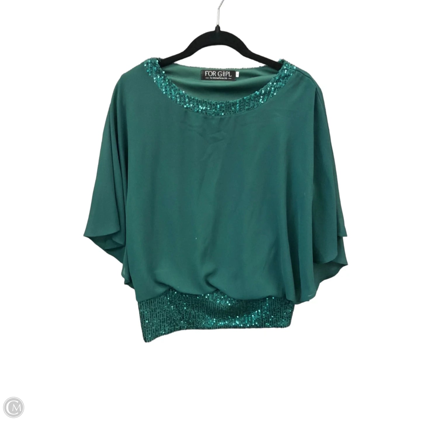 Blouse Long Sleeve By Clothes Mentor In Green, Size: L