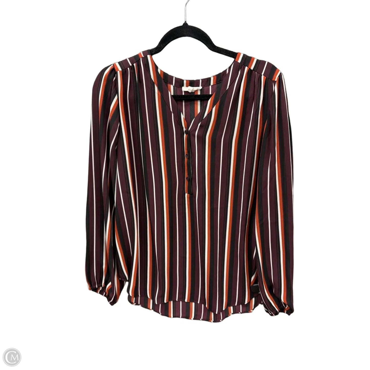 Tunic Long Sleeve By Maurices In Striped Pattern, Size: L