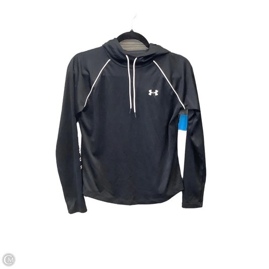 Athletic Top Long Sleeve Hoodie By Under Armour In Black, Size: S
