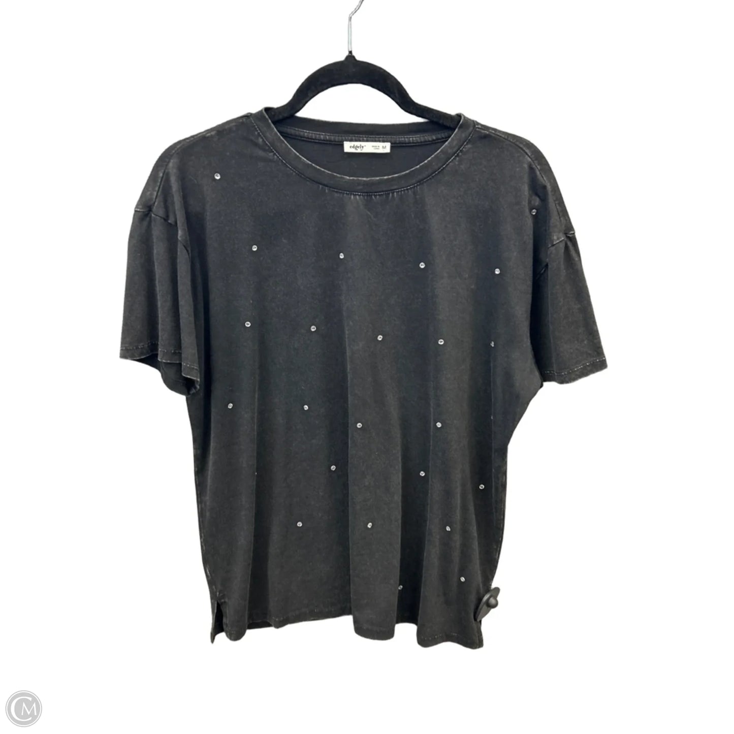 Top Short Sleeve By Edgely In Black, Size: M