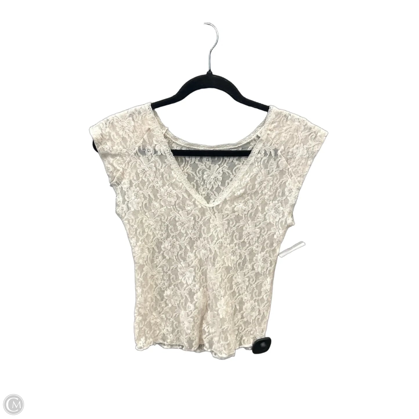 Top Short Sleeve By Clothes Mentor In Cream, Size: S