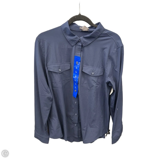 Top Long Sleeve By Eddie Bauer In Navy, Size: L