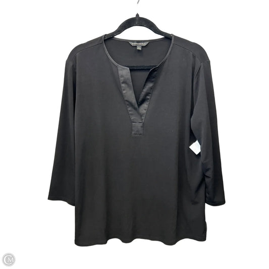Top 3/4 Sleeve By Banana Republic In Black, Size: L