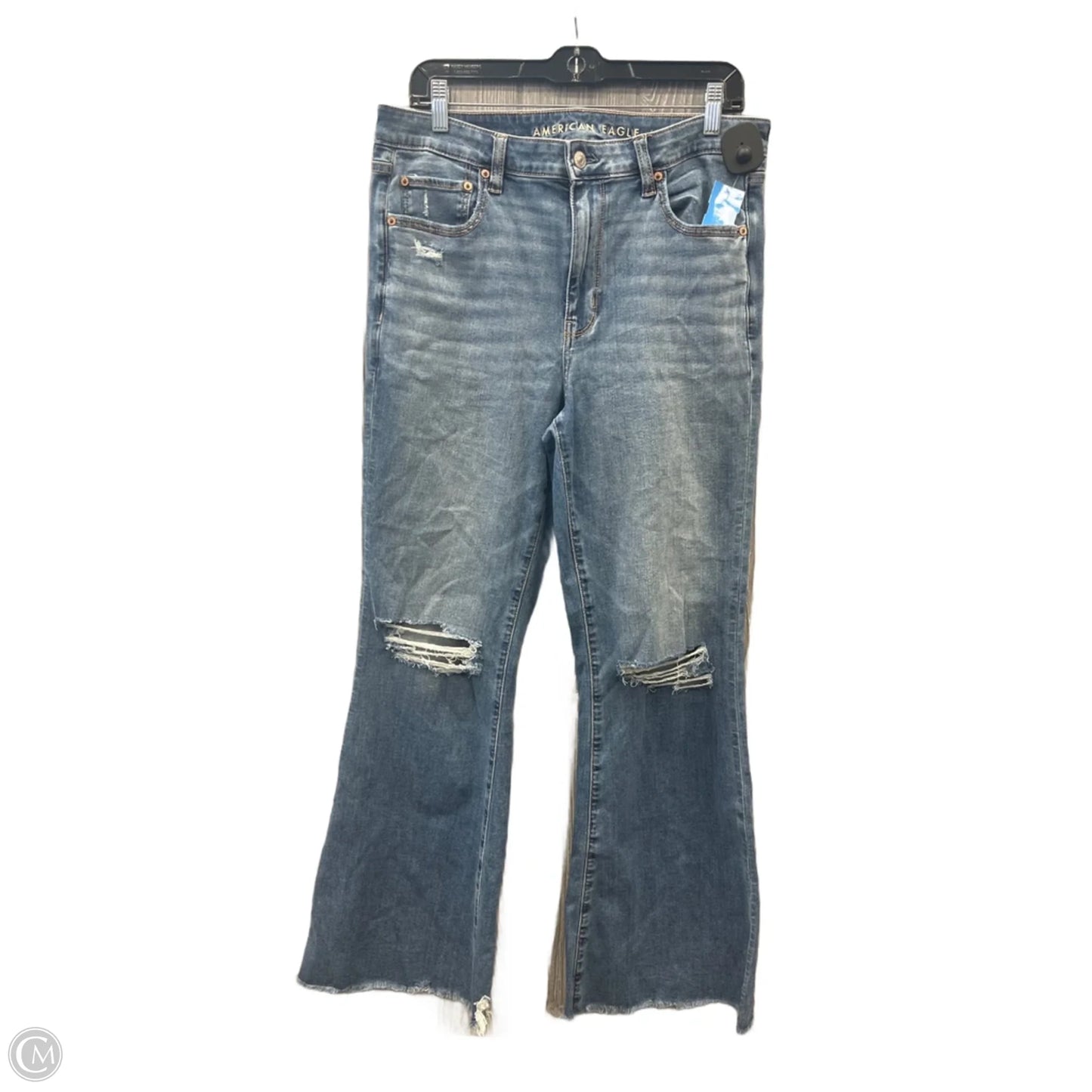 Jeans Flared By American Eagle In Blue Denim, Size: 12