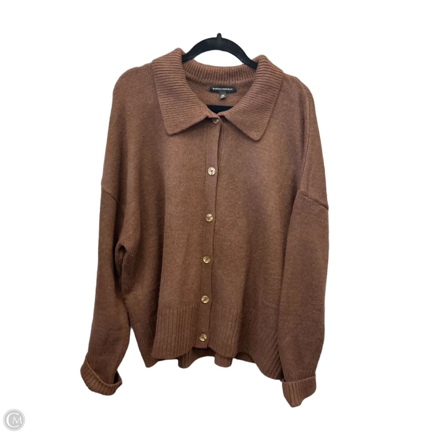 Sweater Cardigan By Banana Republic In Brown, Size: Xxl