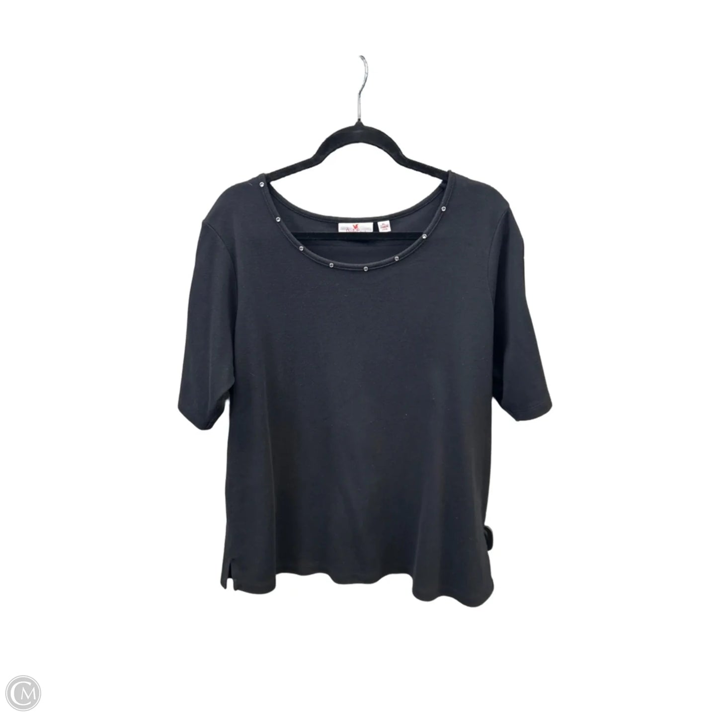 Top Short Sleeve By Quaker Factory In Black, Size: Xl
