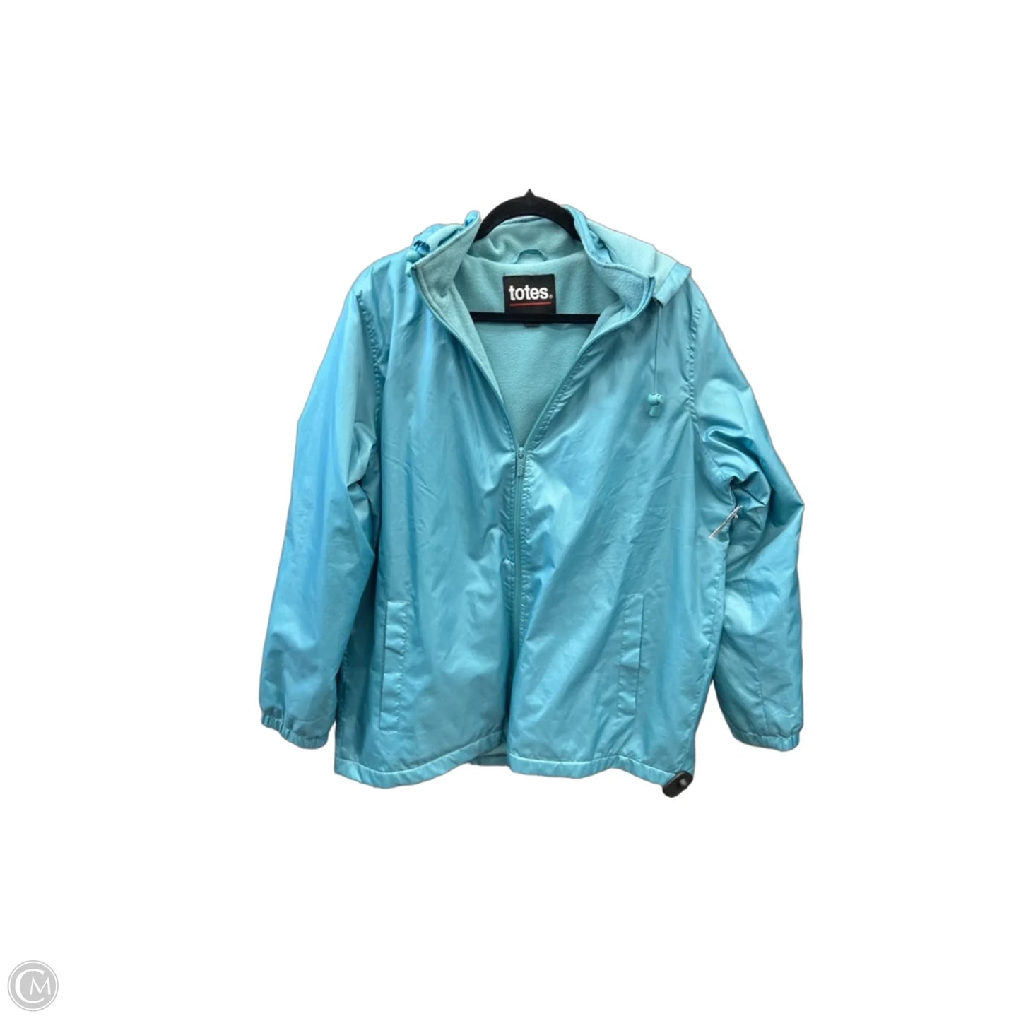 Jacket Windbreaker By Totes In Blue, Size: L