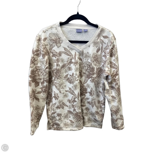 Sweatshirt Crewneck By Laura Scott In Tan, Size: M