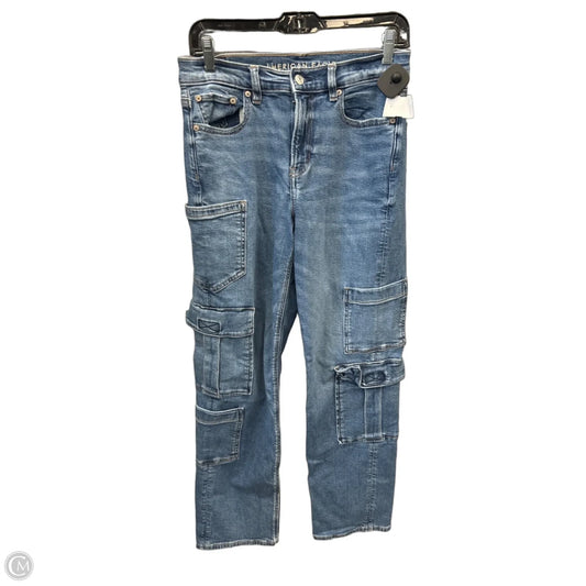 Jeans Straight By American Eagle In Blue Denim, Size: 4