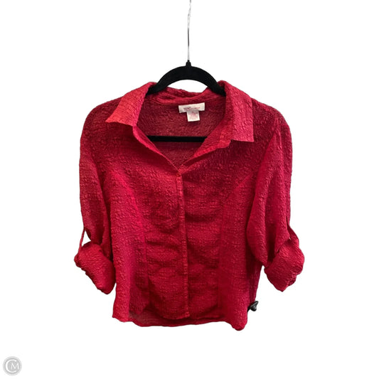 Top Long Sleeve By Nine And Company In Red, Size: L