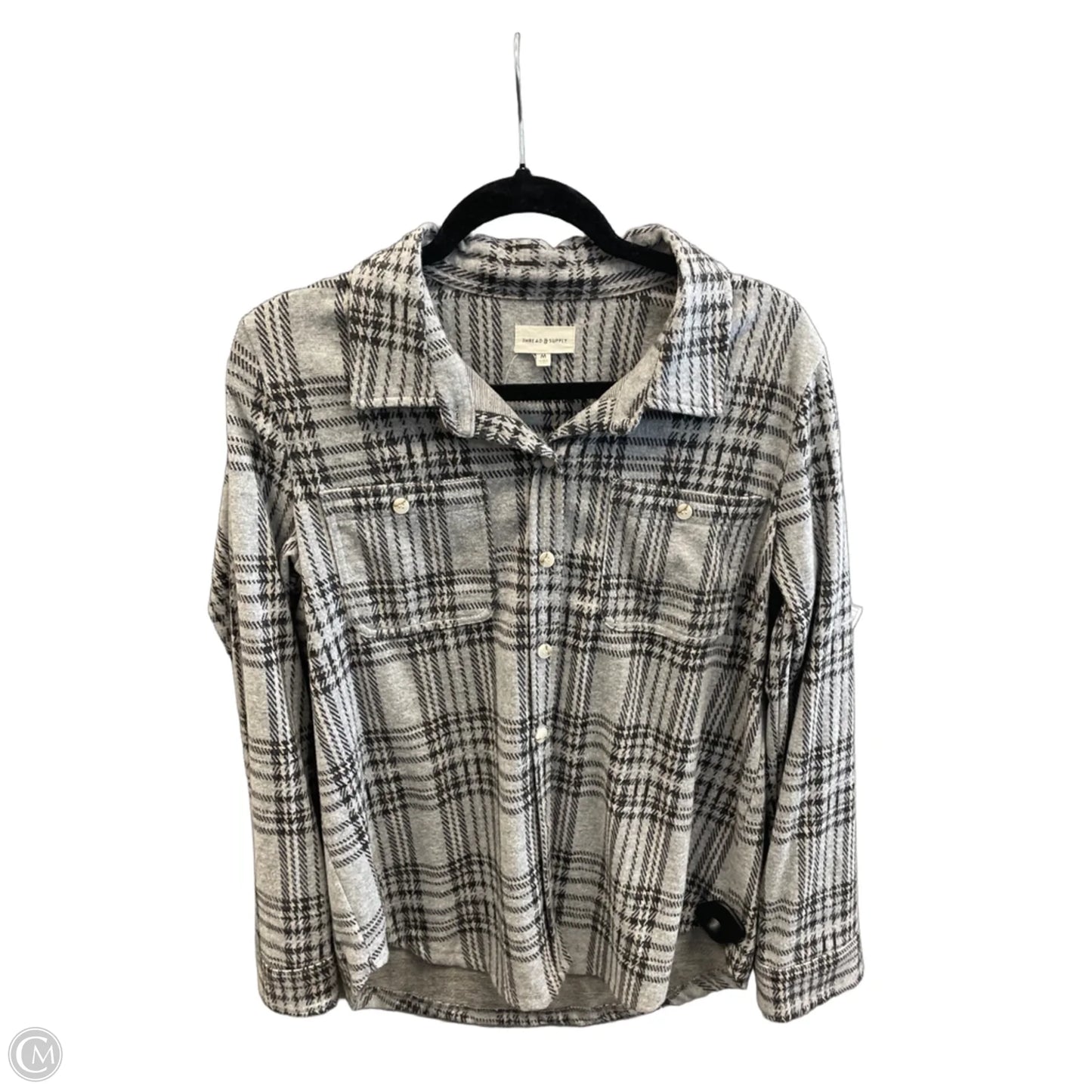 Top Long Sleeve By Thread And Supply In Grey, Size: M
