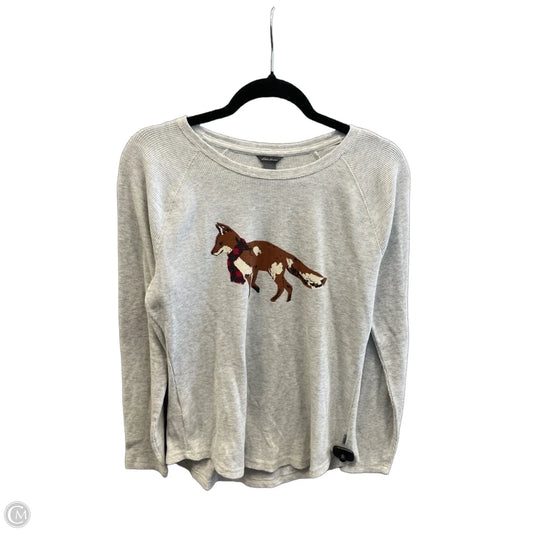 Top Long Sleeve By Eddie Bauer In Grey, Size: M