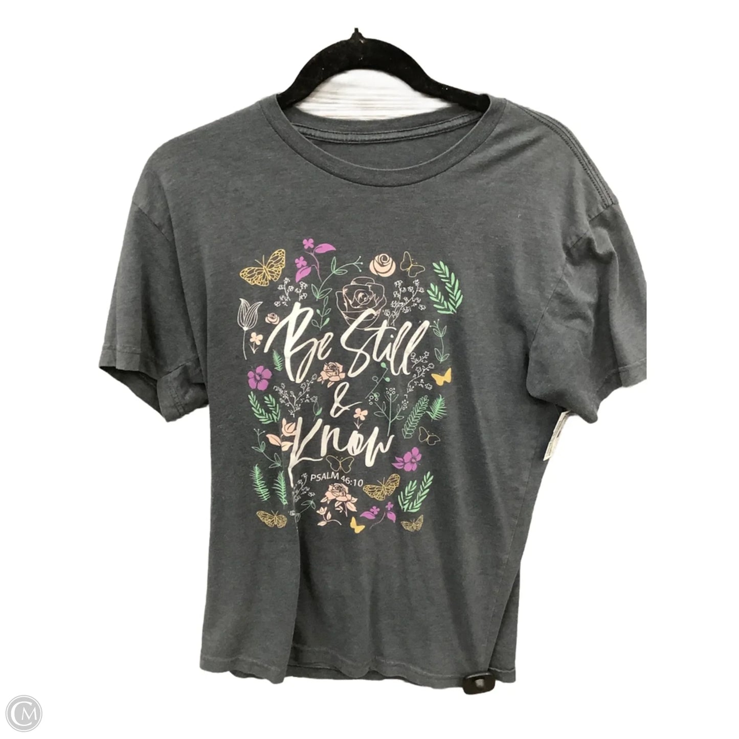 Top Short Sleeve By Clothes Mentor In Grey, Size: M