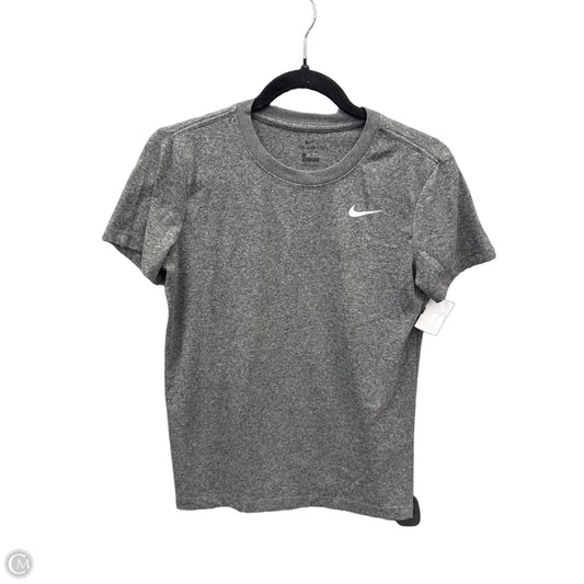 Athletic Top Short Sleeve By Nike In Grey, Size: S