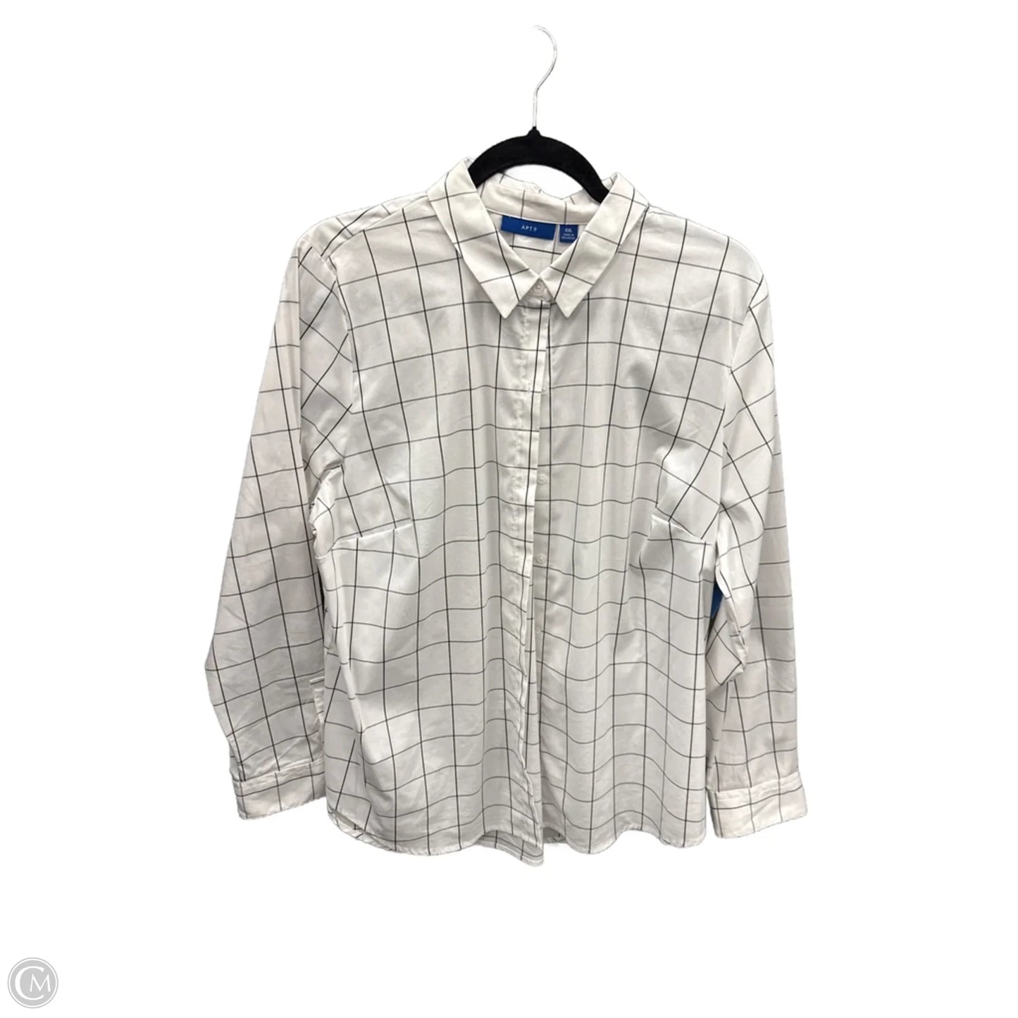 Top Long Sleeve By Apt 9 In White, Size: Xxl