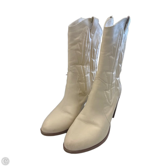 Boots Mid-calf Heels By Mia In Cream, Size: 8.5