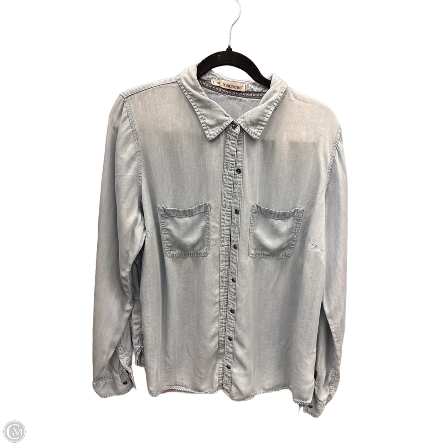 Top Long Sleeve By Maurices In Blue, Size: 1x