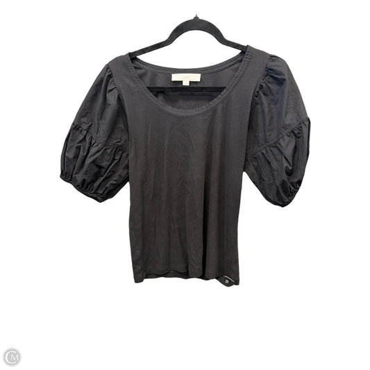 Top Short Sleeve By Loft In Black, Size: M