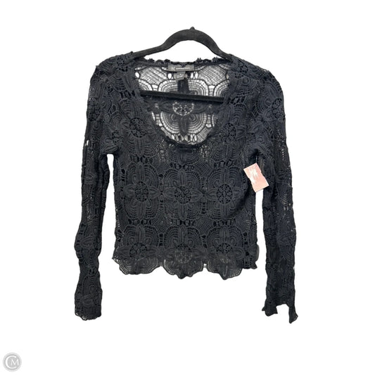 Top Long Sleeve By International Concepts In Black, Size: M