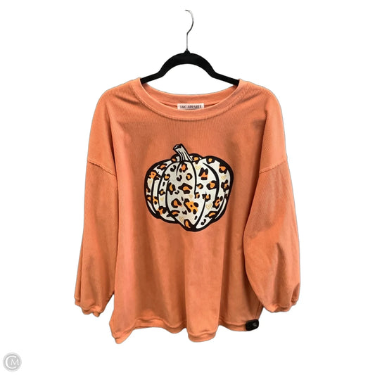 Sweatshirt Crewneck By Clothes Mentor In Orange, Size: 2x