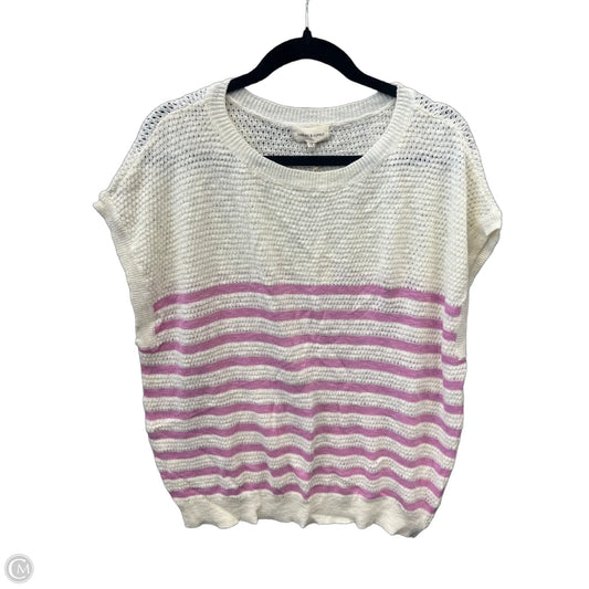 Sweater Short Sleeve By Thread And Supply In Cream & Pink, Size: 1x