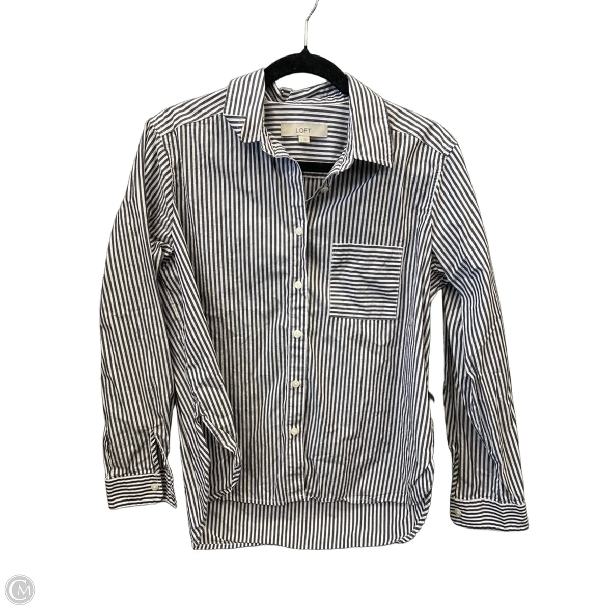 Top Long Sleeve By Loft In Striped Pattern, Size: S