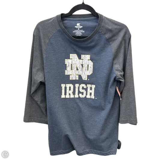 Top 3/4 Sleeve By Colosseum In Blue & Grey, Size: M