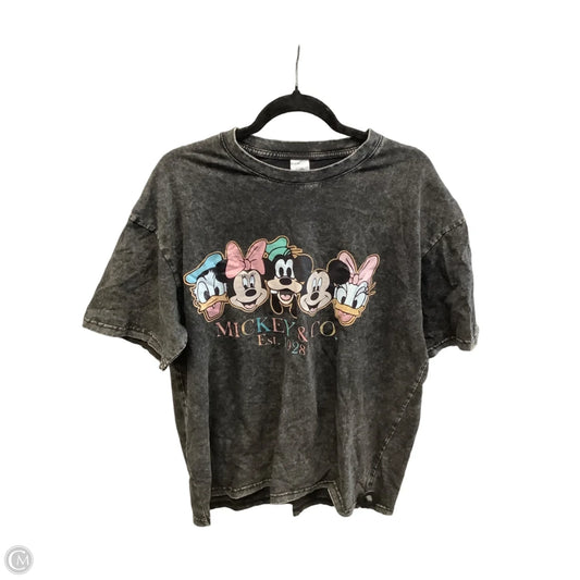Top Short Sleeve By Disney In Black, Size: L