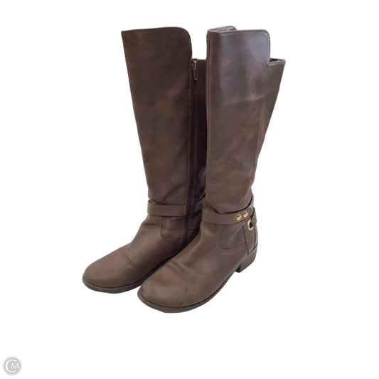 Boots Mid-calf Flats By Clothes Mentor In Brown, Size: 10