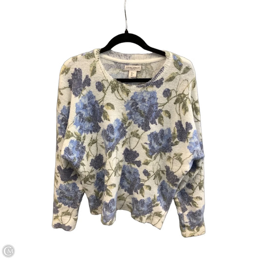Sweater By Laura Ashley In Blue & White, Size: L