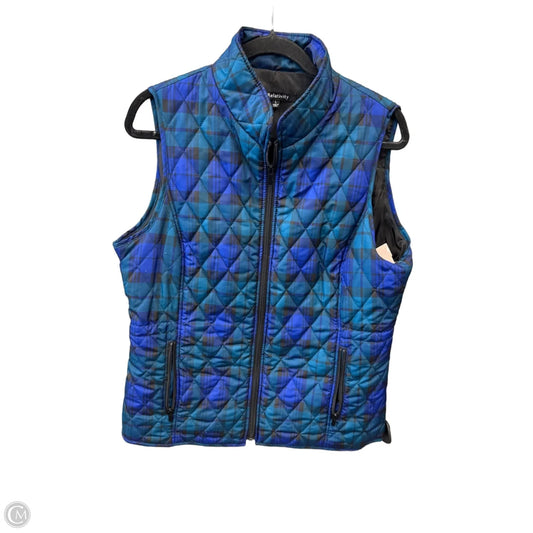 Vest Puffer & Quilted By Relativity In Blue & Green, Size: L