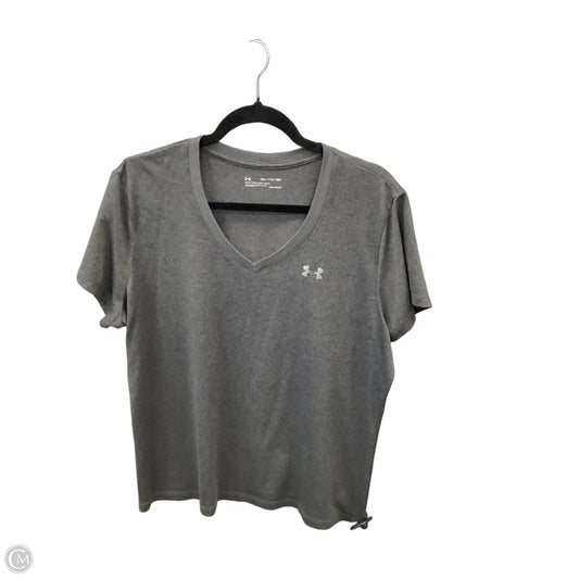 Athletic Top Short Sleeve By Under Armour In Grey, Size: Xxl