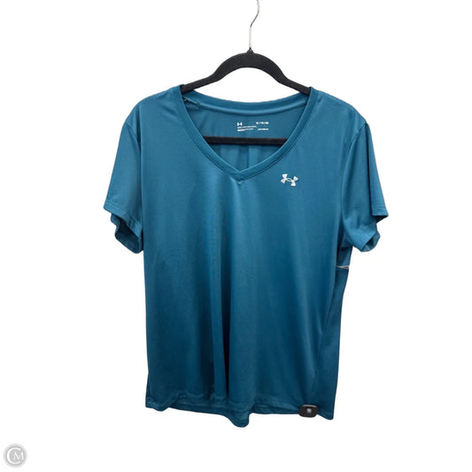 Athletic Top Short Sleeve By Under Armour In Green, Size: Xl