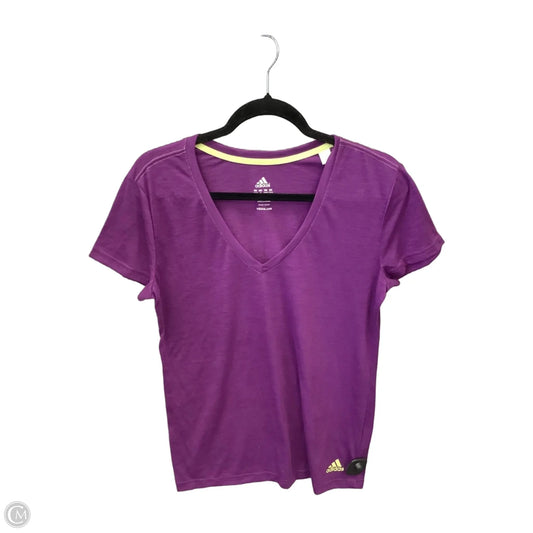 Athletic Top Short Sleeve By Adidas In Purple, Size: M