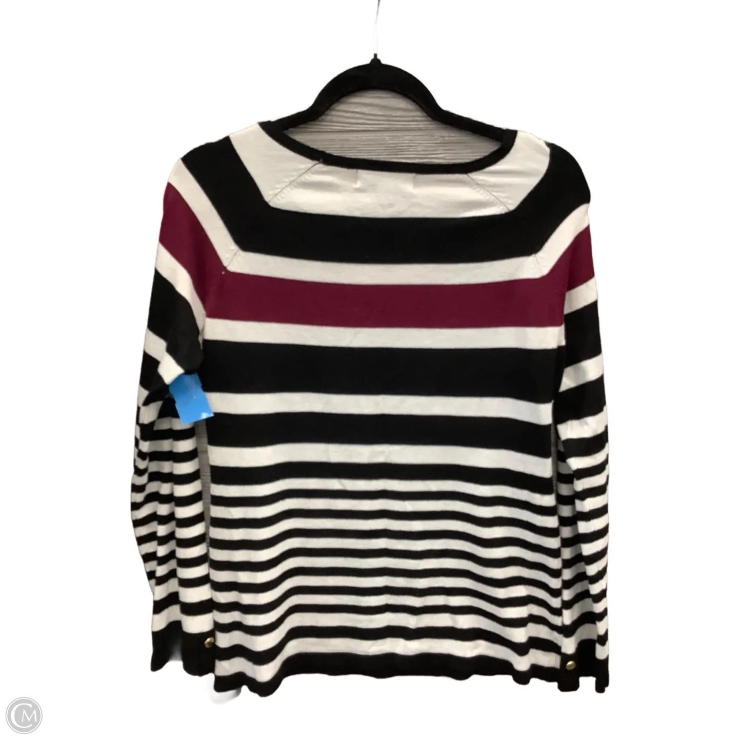 Top Long Sleeve By Karen Scott In Striped Pattern, Size: L