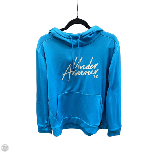 Athletic Top Long Sleeve Hoodie By Under Armour In Blue, Size: L