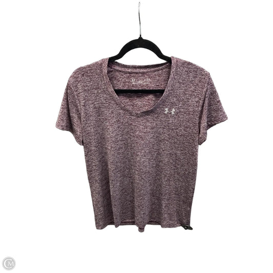 Athletic Top Short Sleeve By Under Armour In Maroon, Size: L