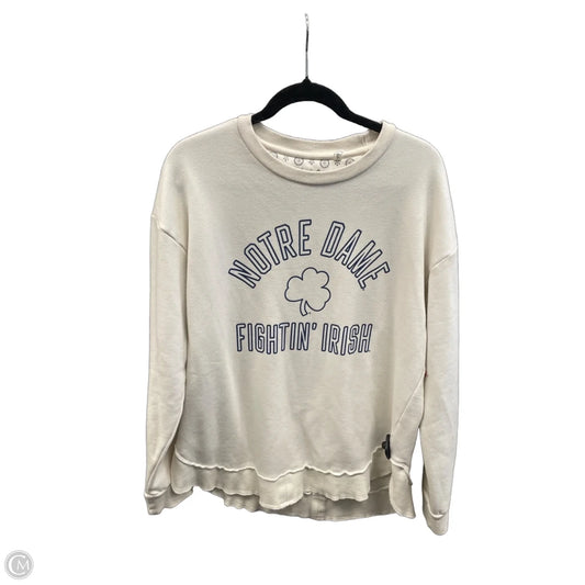 Sweatshirt Crewneck By Pressbox In Cream, Size: L