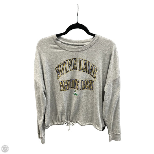 Top Long Sleeve By Cmc In Grey, Size: L
