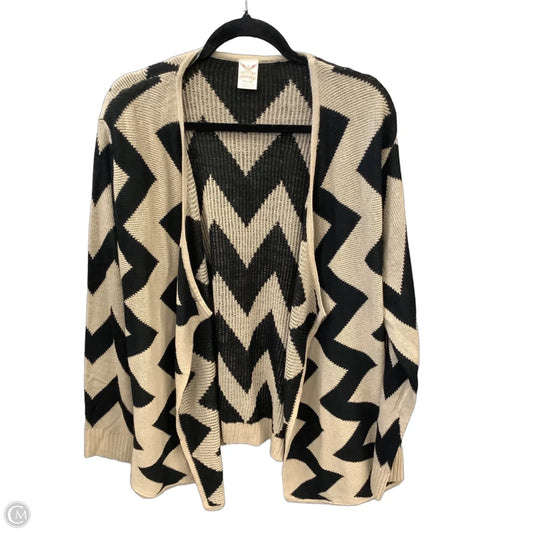Cardigan By Faded Glory In Black & Tan, Size: Xxl