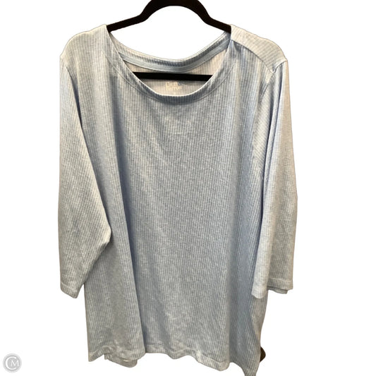 Top 3/4 Sleeve By Croft And Barrow In Blue, Size: 3x