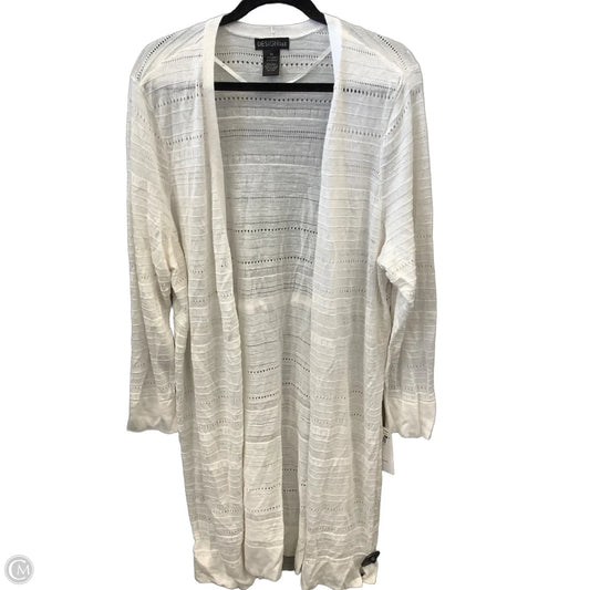 Cardigan By Clothes Mentor In White, Size: 3x