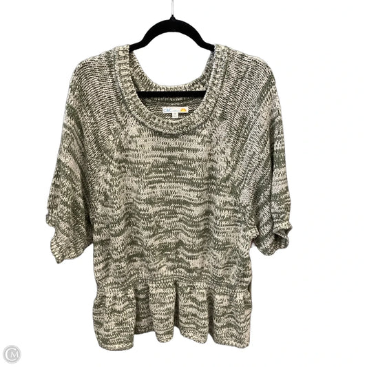 Sweater Short Sleeve By C And C In Green, Size: 2x