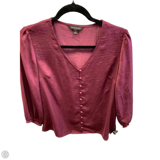Top Long Sleeve By Banana Republic In Maroon, Size: S