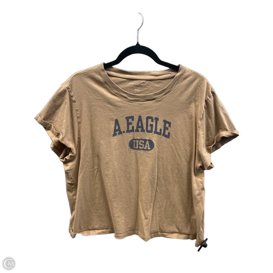 Top Short Sleeve By American Eagle In Brown, Size: Xl