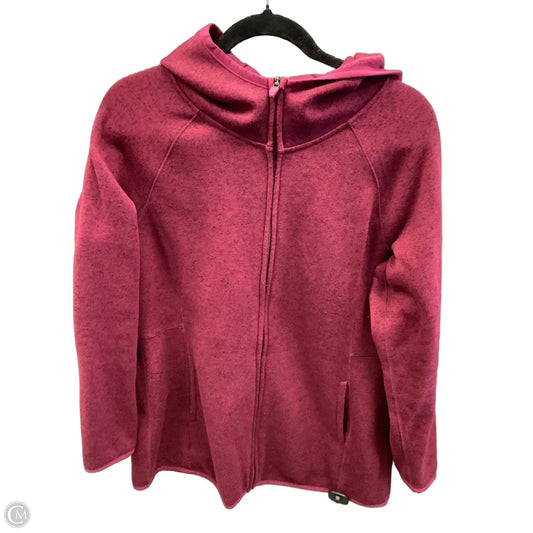 Athletic Top Long Sleeve Hoodie By Tek Gear In Maroon, Size: L