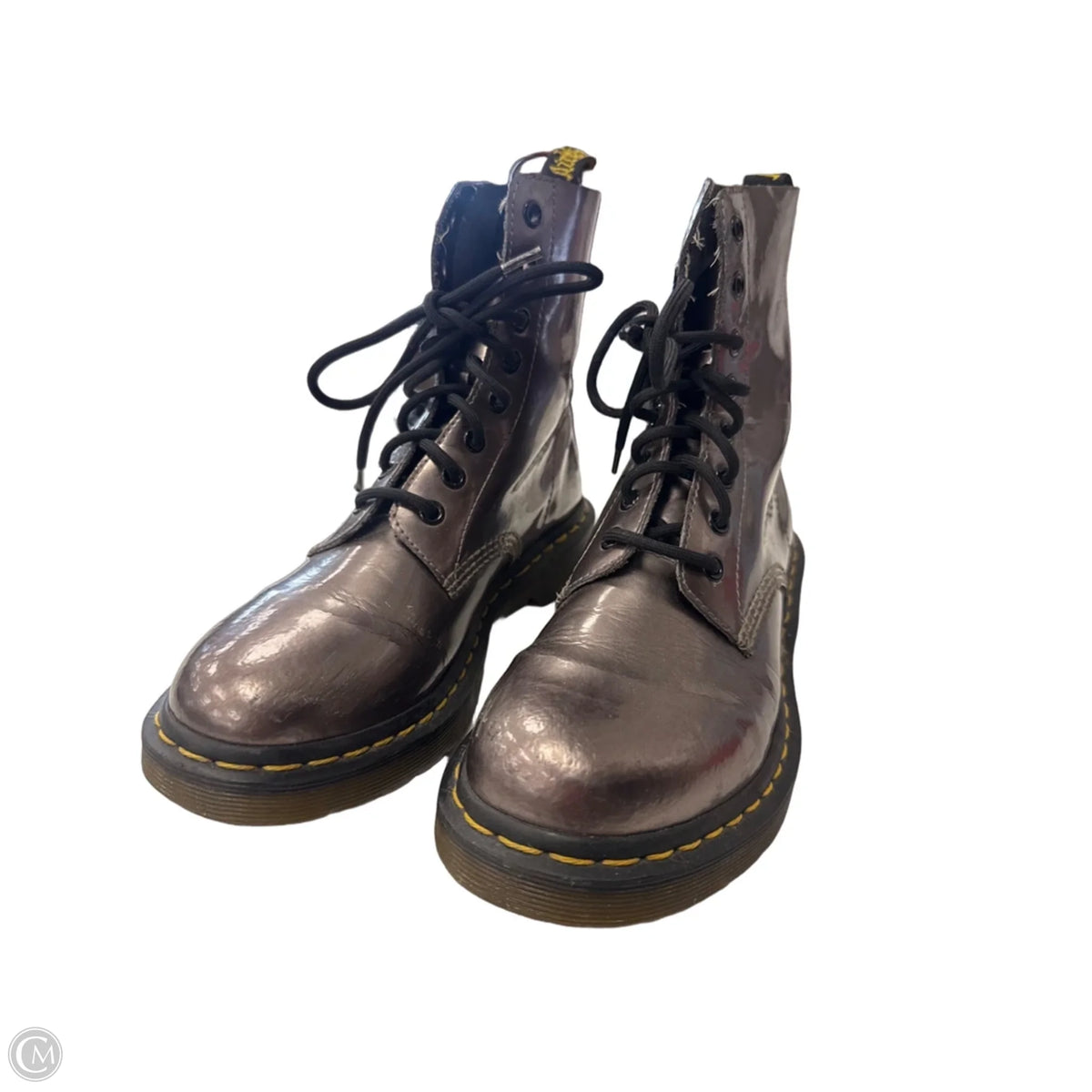 Boots Designer By Dr Martens In Silver, Size: 8
